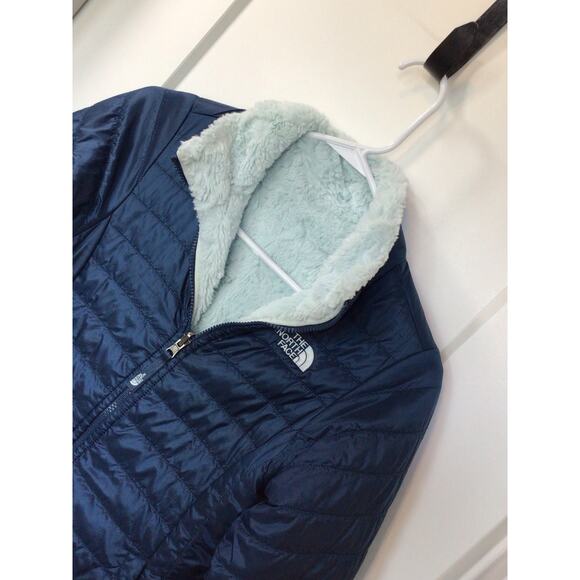 The North Face Full Zip Reversible Mossbud Swirl Fleece Jacket Blue Large 14/16 - Picture 2 of 12
